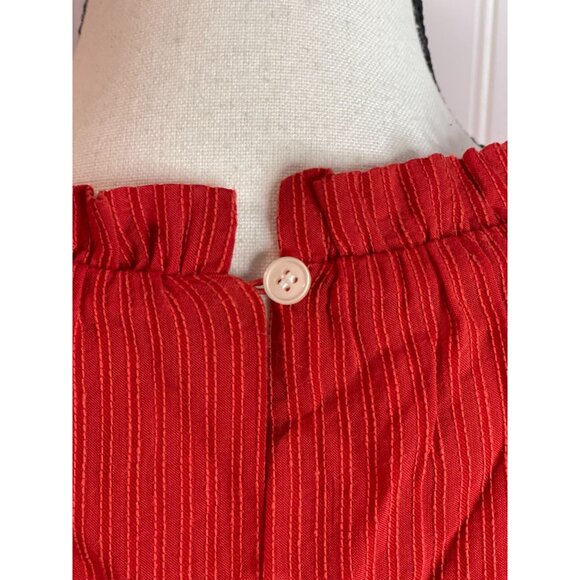 LOFT Womens Red Blouse XL 59% Viscose & Cotton With Button Detail - Picture 7 of 14
